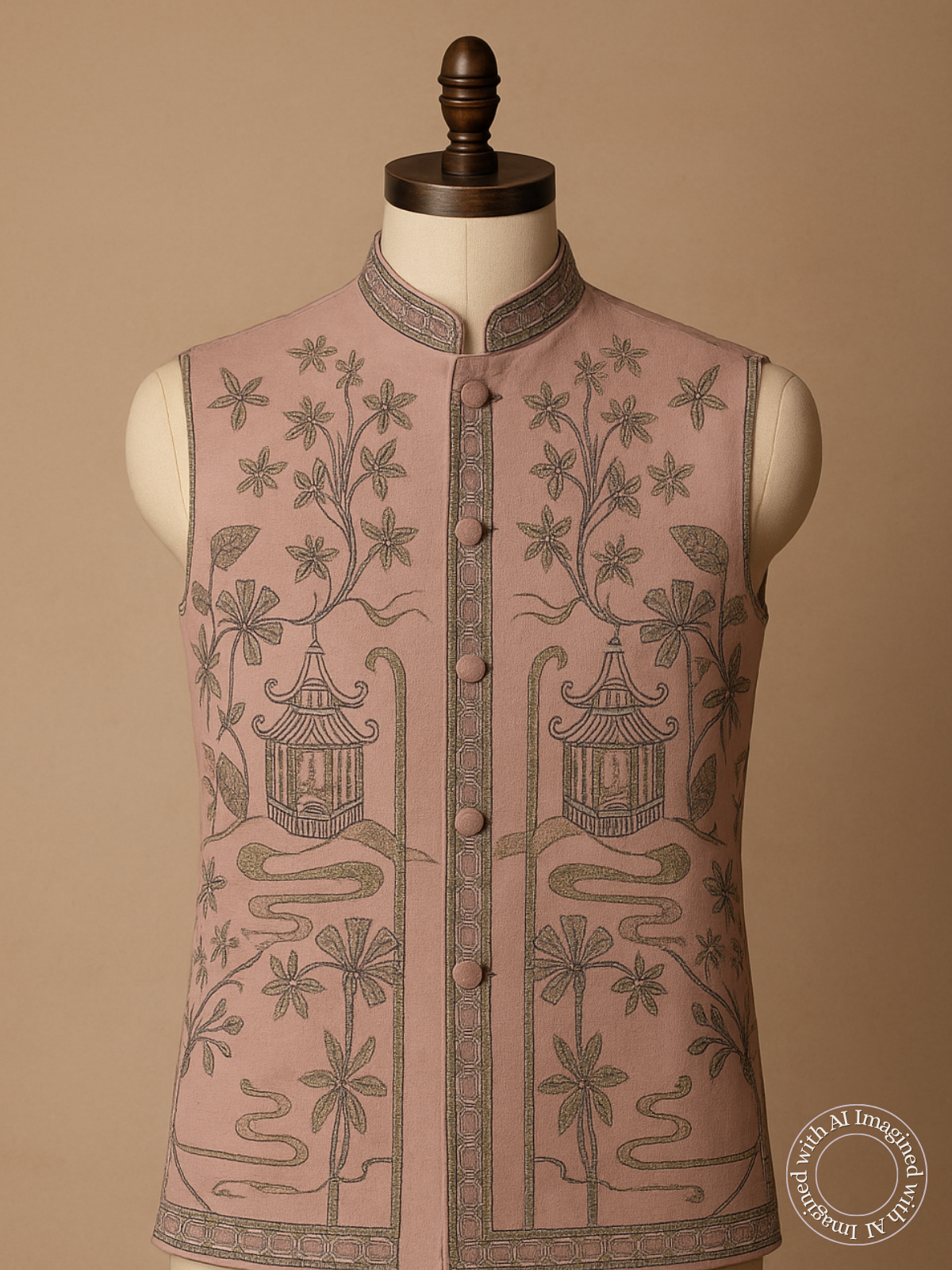 The Riwaayat – Unstitched Chiku Nehru Jacket Fabric for Men 16816