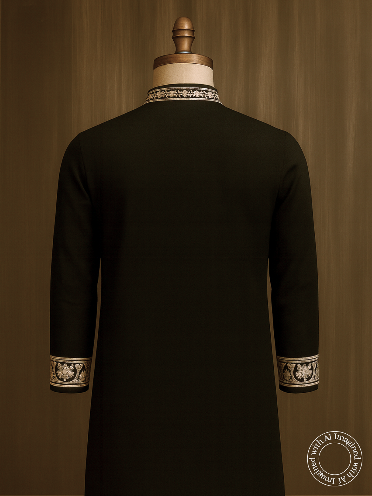 The Kohinoor – Unstitched Black Kurta Fabric for Men 16822