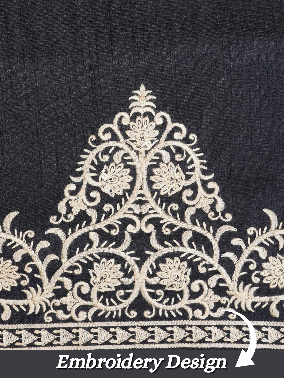 The Kohinoor – Unstitched Black Kurta Fabric for Men 16822