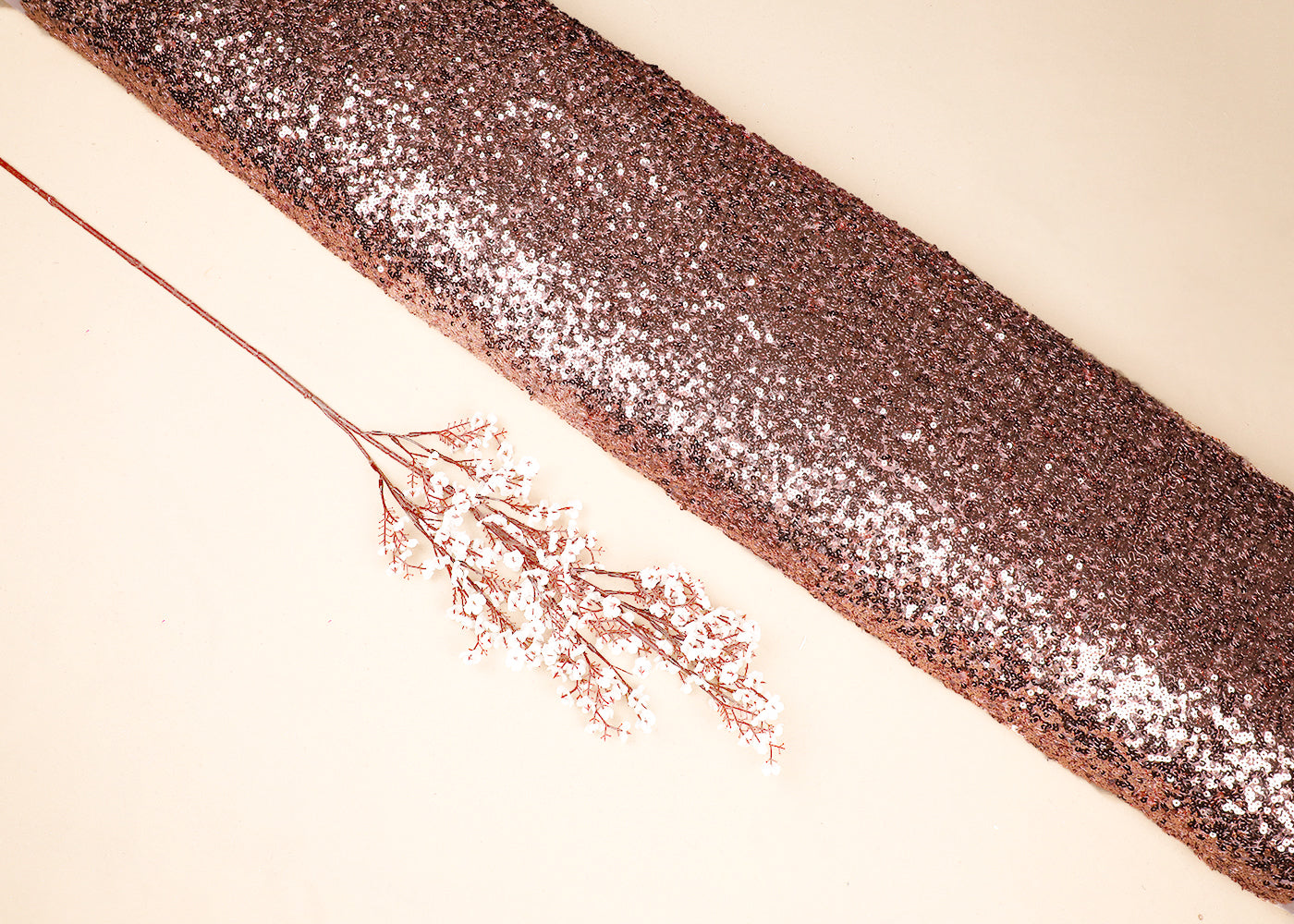 Tripti Dimri Inspired Edition | Rose Gold Embroidered Net Unstitched Fabric 16839