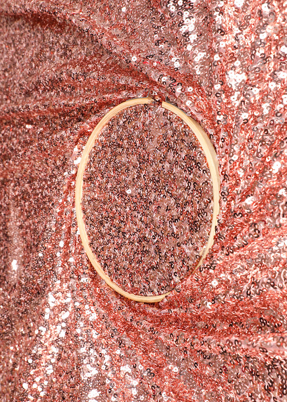 Tripti Dimri Inspired Edition | Rose Gold Embroidered Net Unstitched Fabric 16839