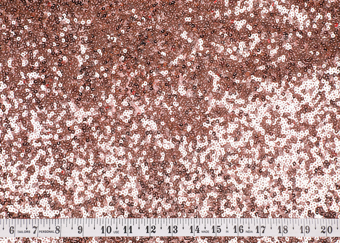 Rose Gold Net Fabric With All Over Sequins Work 16839