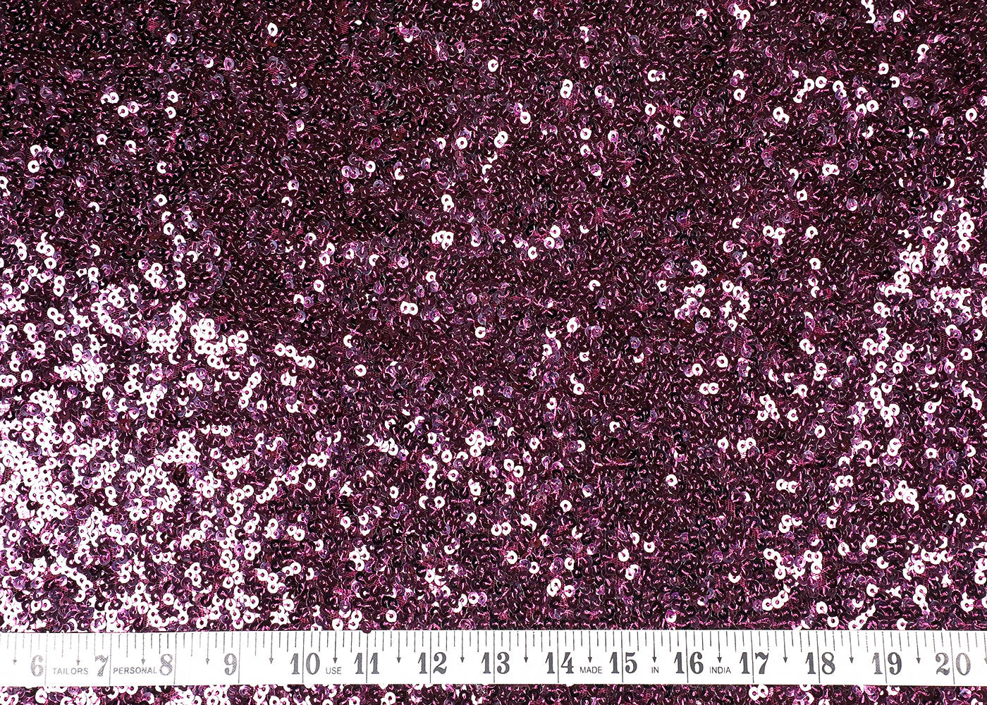 Wine Net Fabric With All Over Sequins Work 16842
