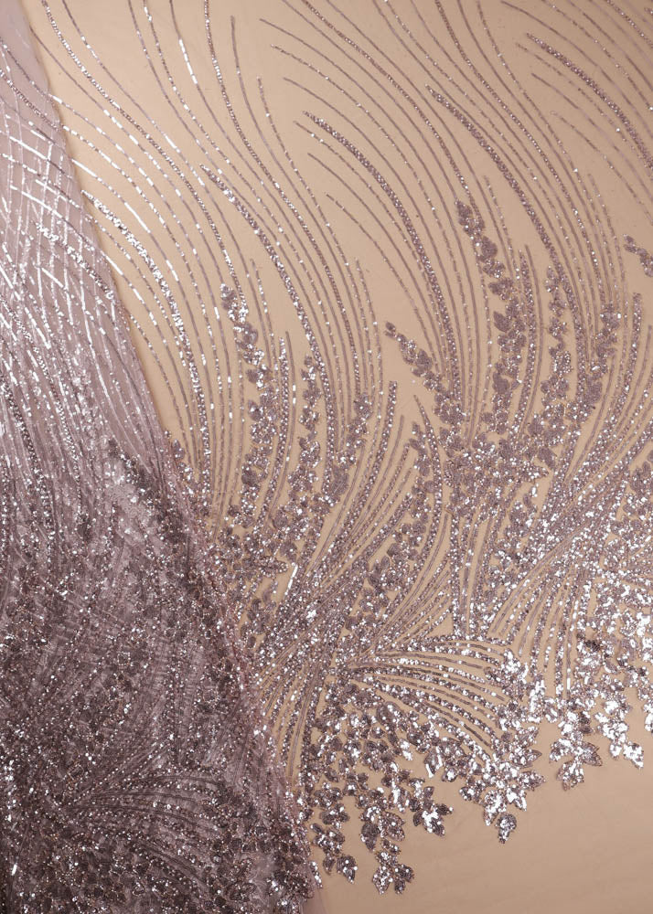 Chiku Imported Net Fabric With All Over Sequins And Bead Work With One Side Border 16843