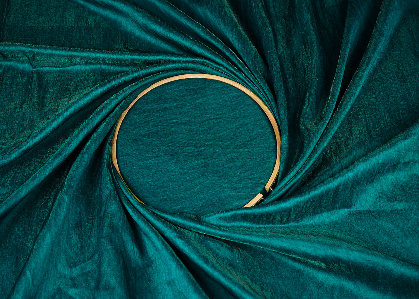 Teal Green Colored Diamond Silk Fabric 16905(101)