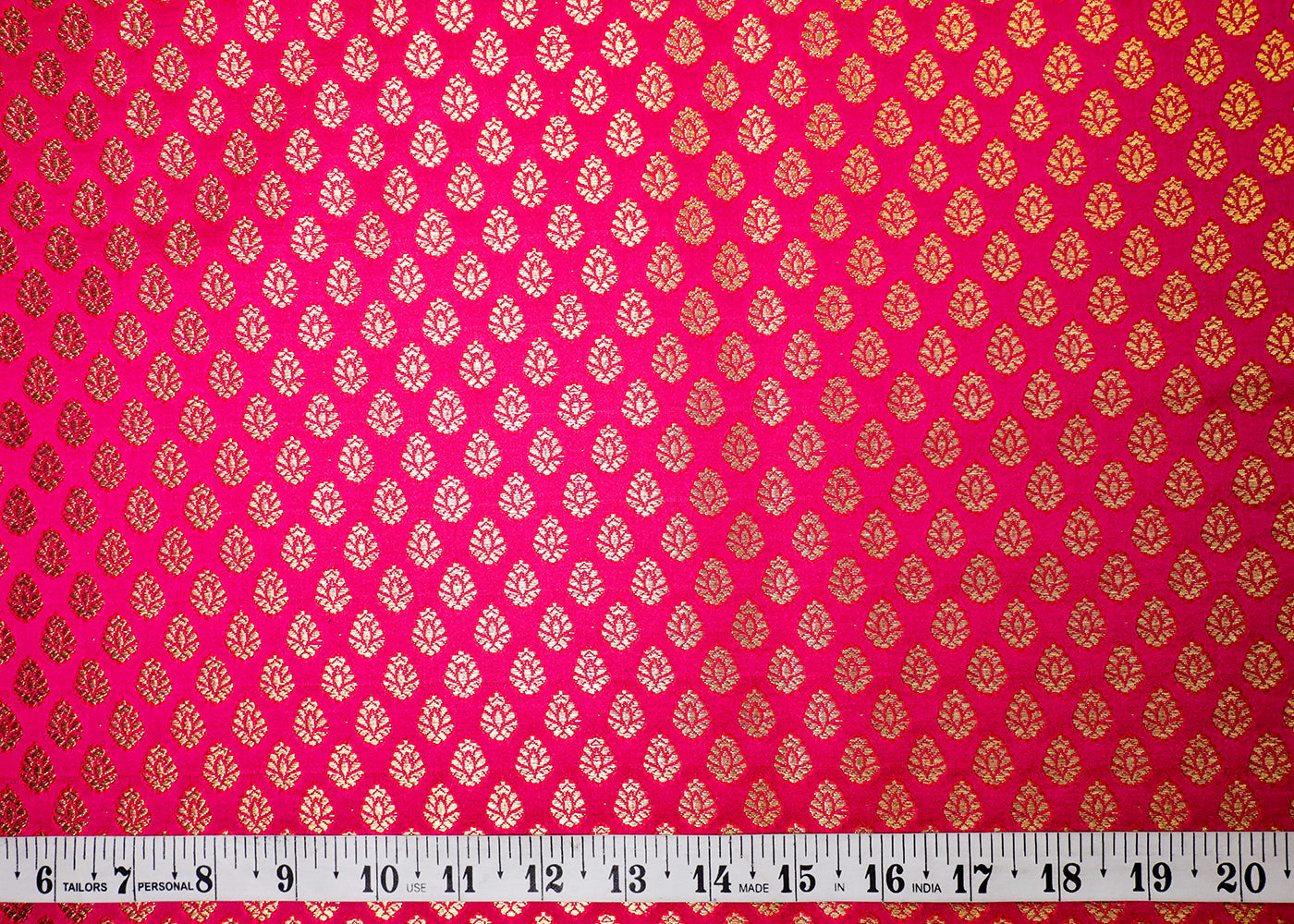 Rani Banarasi Brocade Fabric With All Over Golden Zari Handloom 16962
