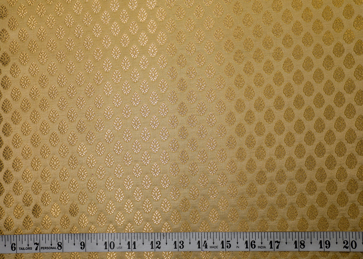 Golden Banarasi Brocade Fabric With All Over Golden Zari Handloom 16966