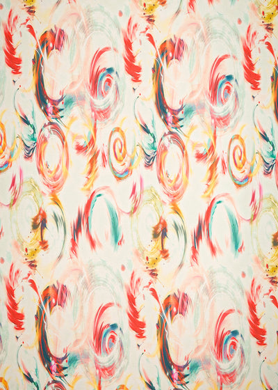 Light Mint Green Scuba Fabric With All Over Abstract Print 17013