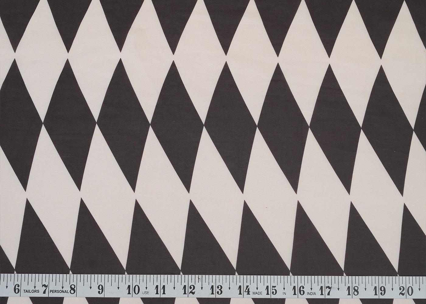 Black & White Georgette Satin Fabric with All Over Geometric Print 17034