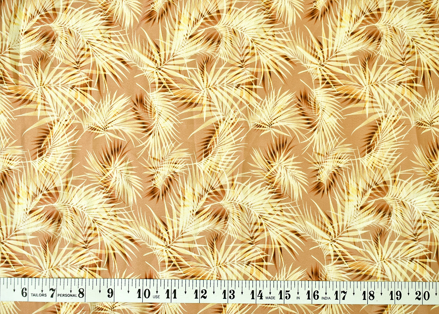Beige Georgette Satin Fabric with All Over Abstract Print 17044