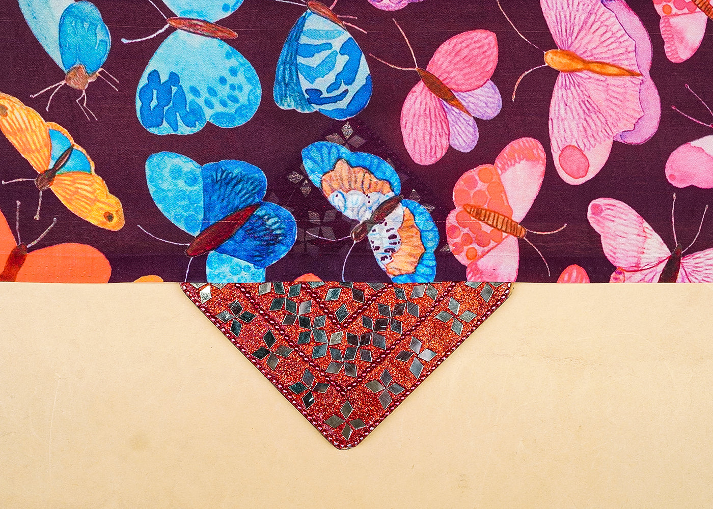 Chocolate Brown Georgette Satin Fabric with All Over Nursery Print 17063