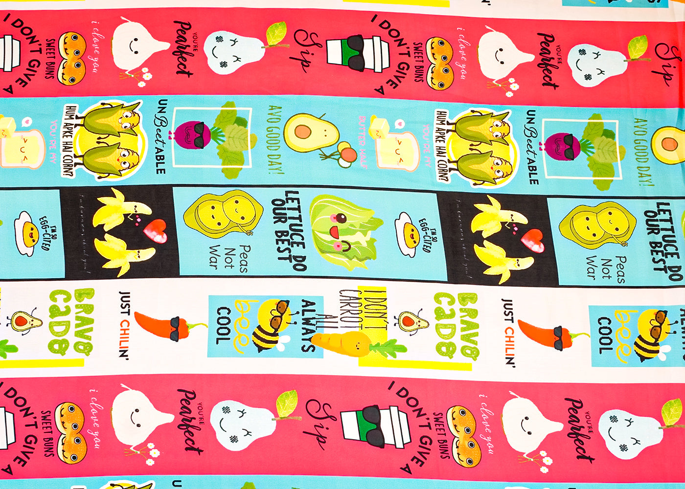 Multi-Color Georgette Satin Fabric with All Over Nursery Print 17064