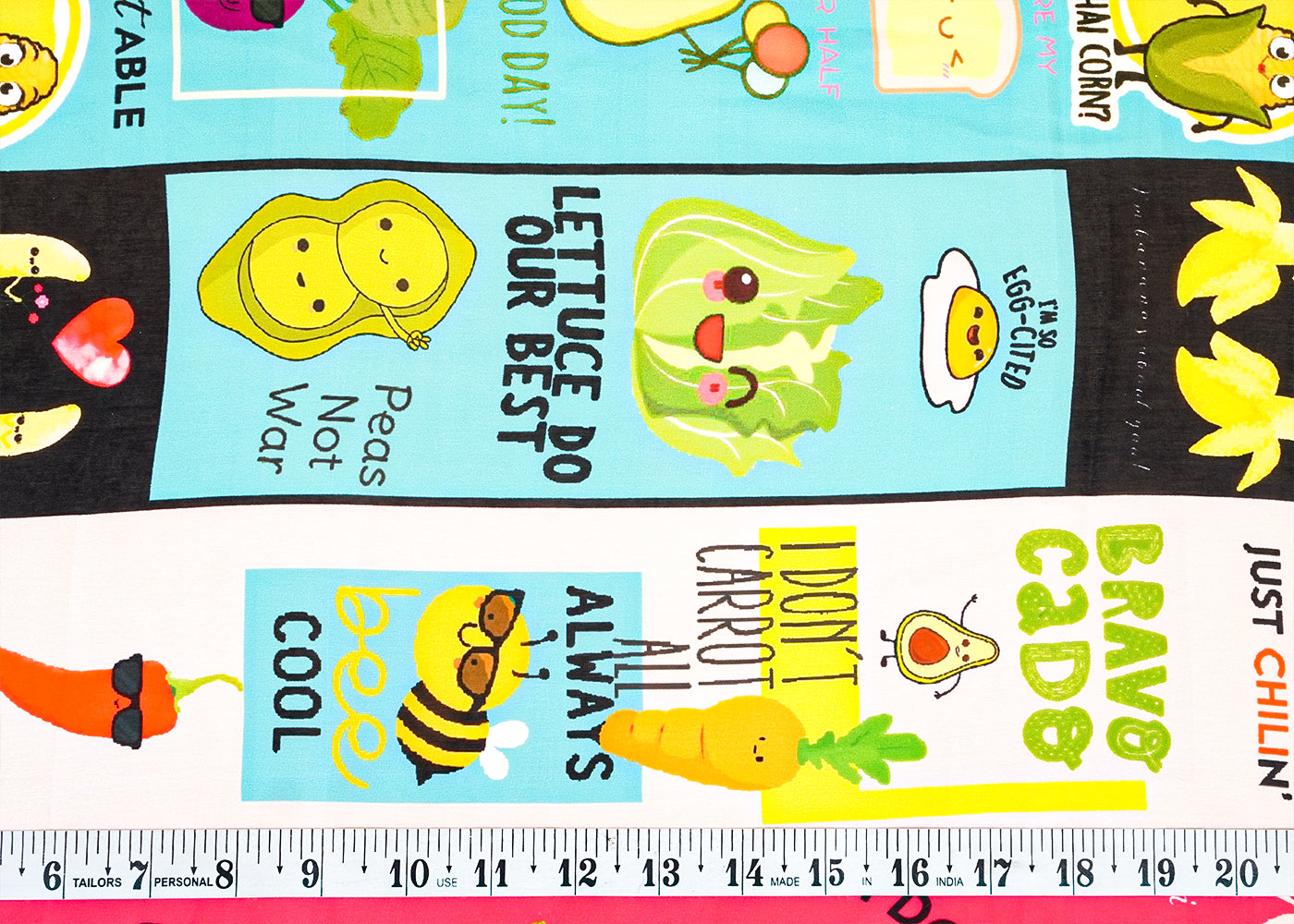 Multi-Color Georgette Satin Fabric with All Over Nursery Print 17064