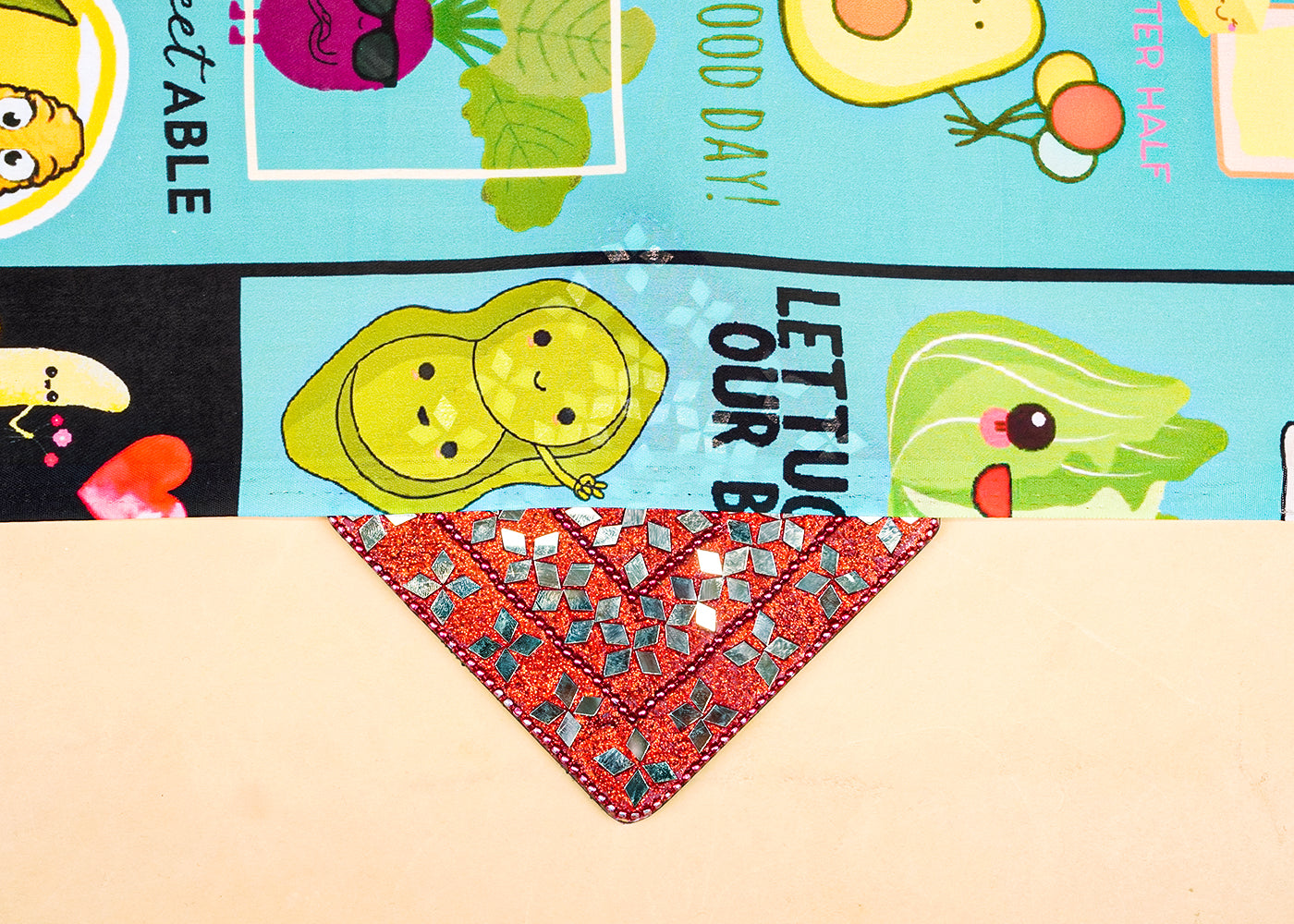 Multi-Color Georgette Satin Fabric with All Over Nursery Print 17064