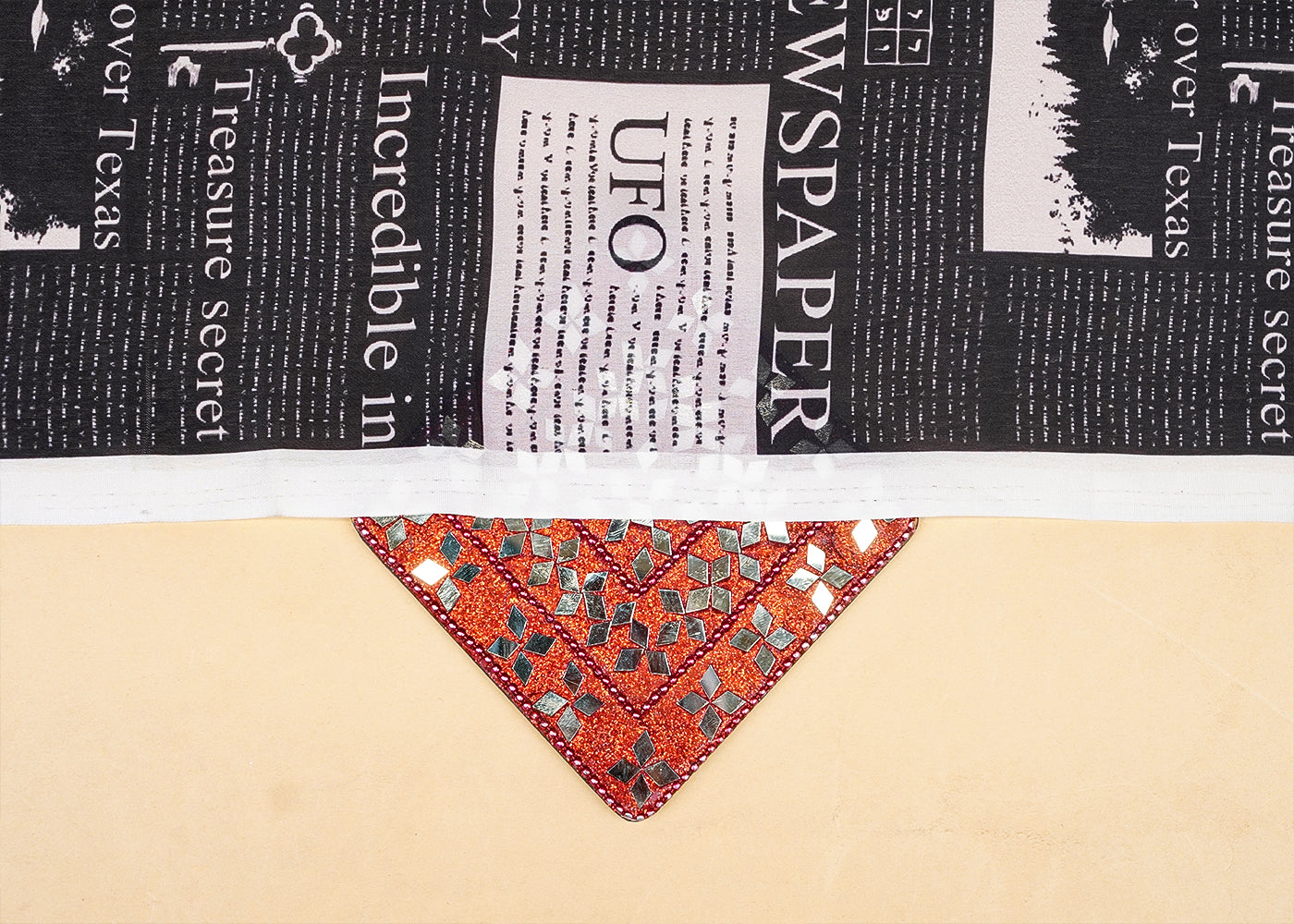 Black Georgette Satin Fabric with All Over Abstract Print 17065