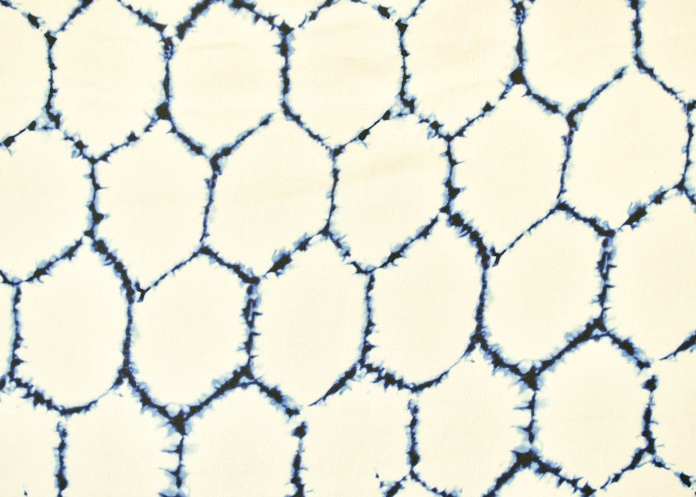 White Georgette Satin Fabric with All Over Geometric Print 17070