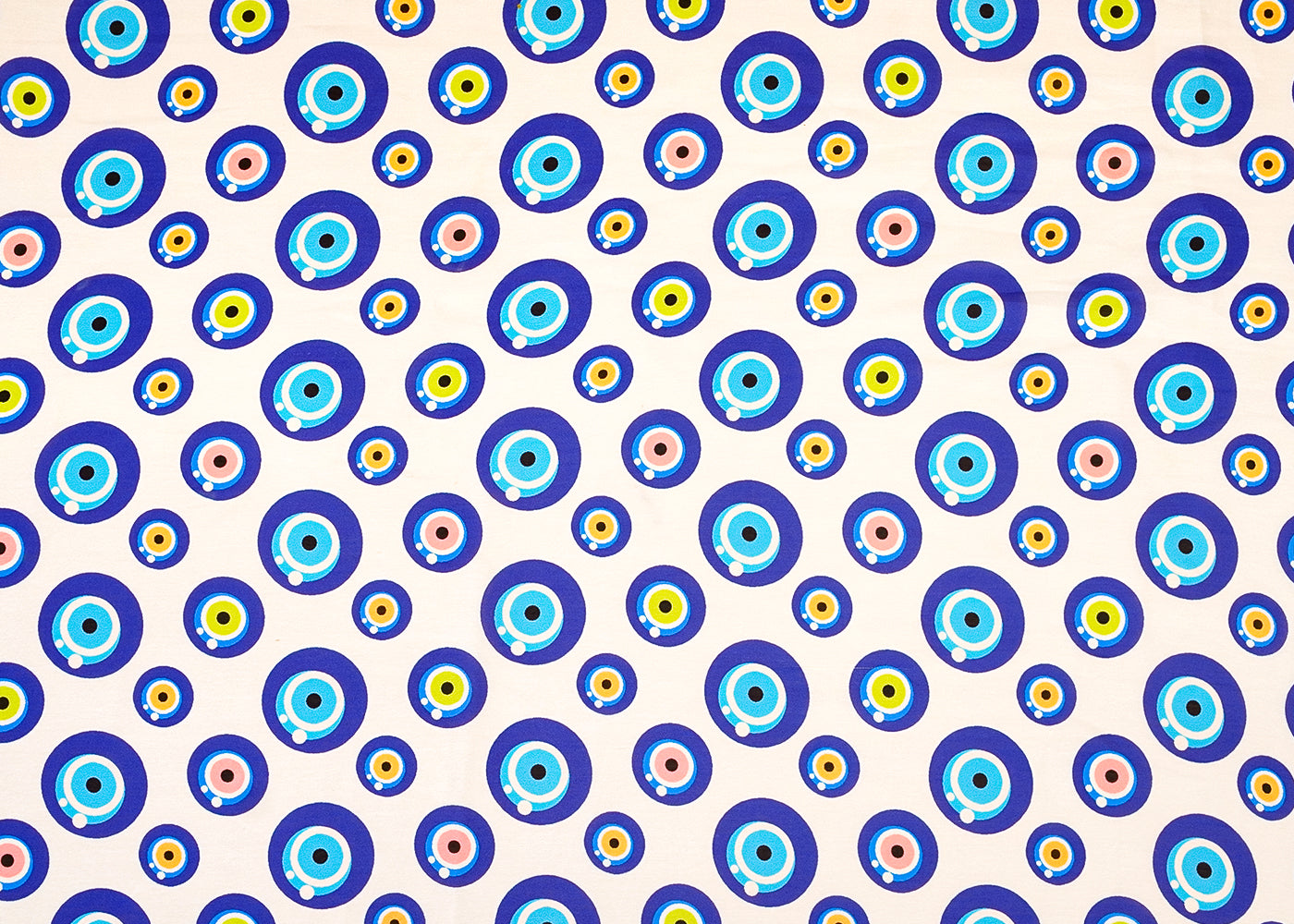 White Georgette Satin Fabric with All Over Nursery Print 17073