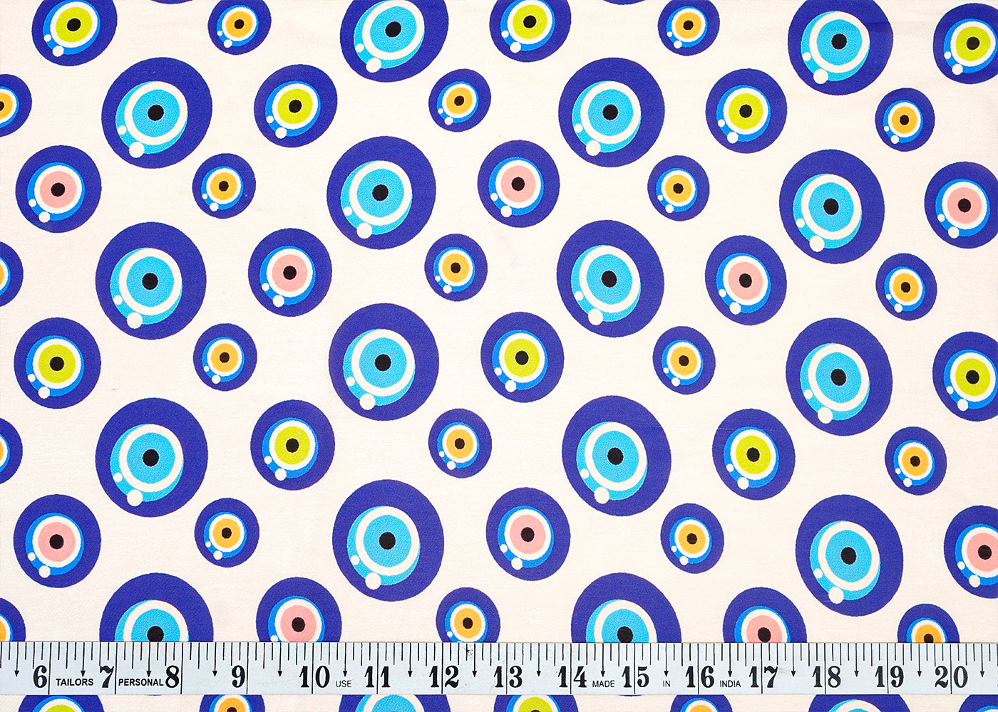 White Georgette Satin Fabric with All Over Nursery Print 17073