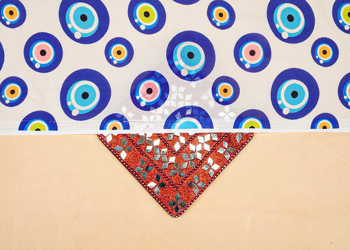 White Georgette Satin Fabric with All Over Nursery Print 17073