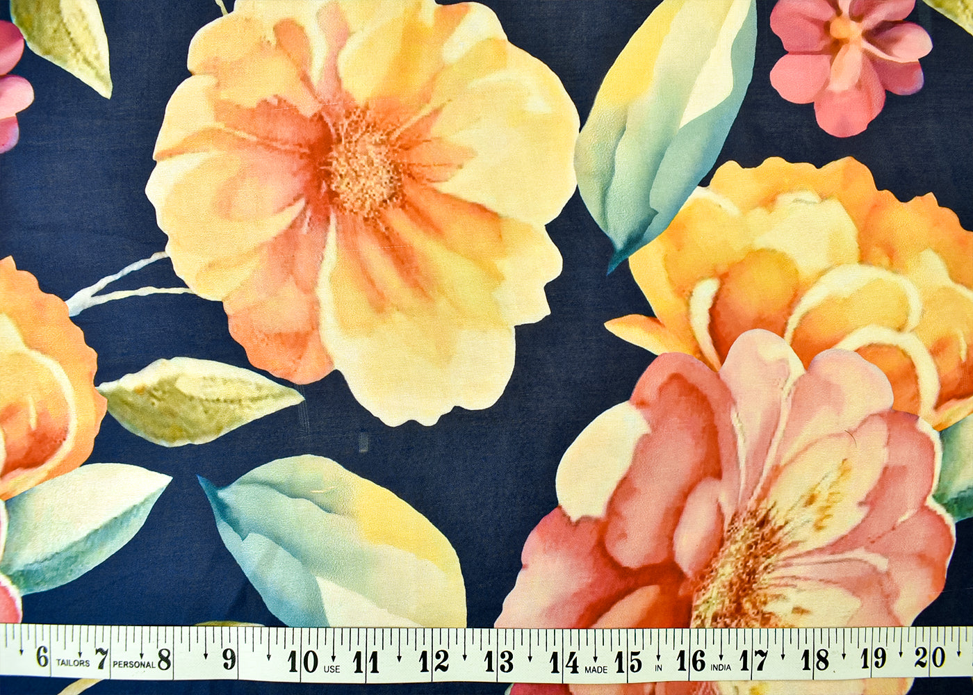 Violet Georgette Satin Fabric with All Over Floral Print 17074