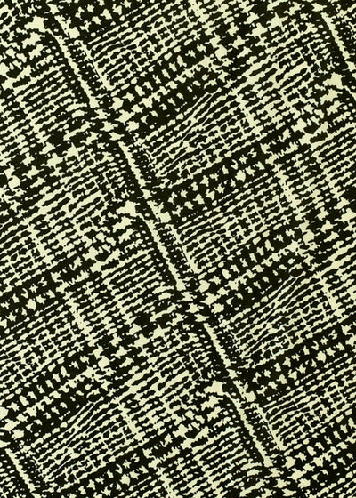 Black Georgette Satin Fabric with All Over Abstract Print 17075