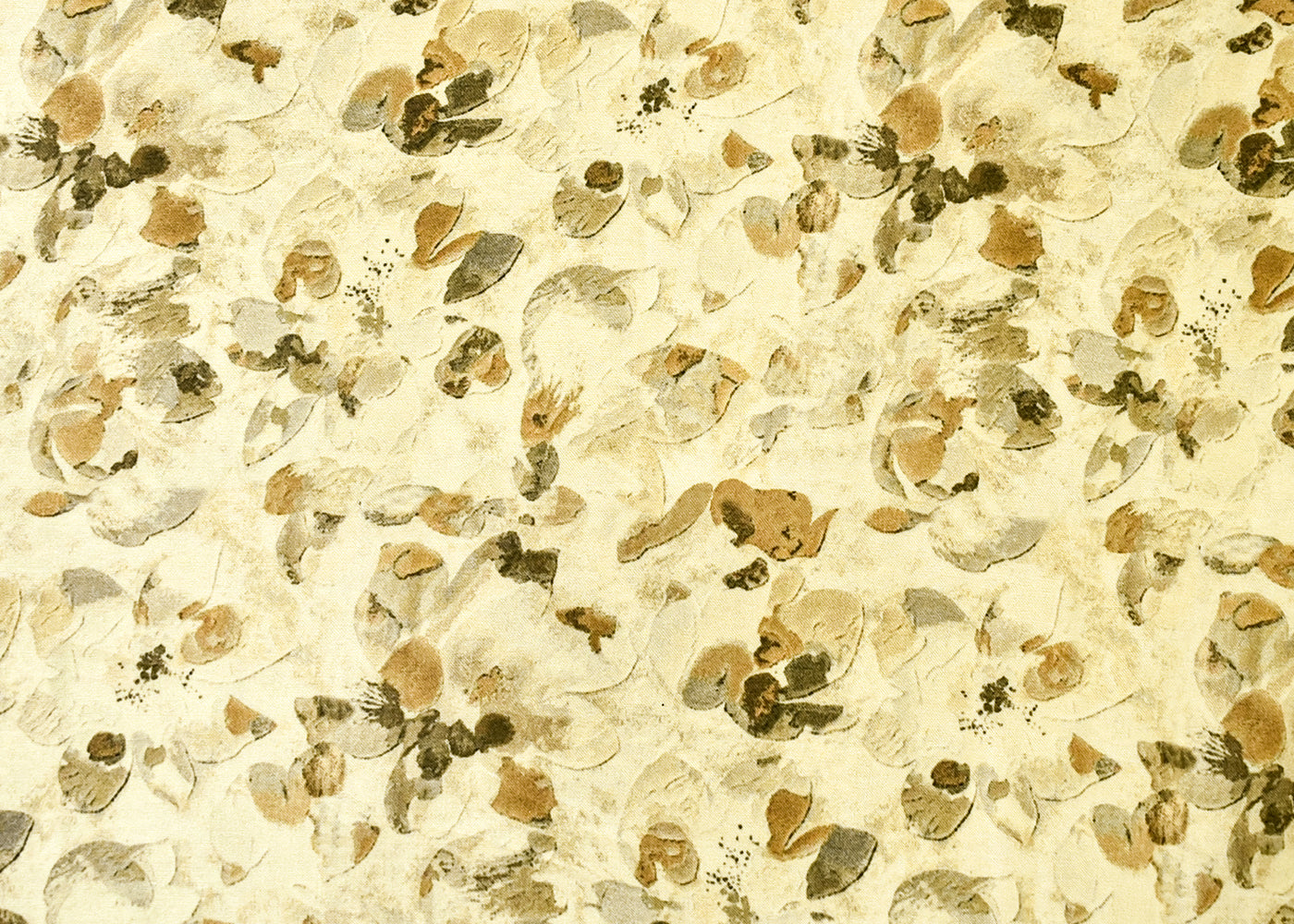 Cream Georgette Satin Fabric with All Over Abstract Print 17089