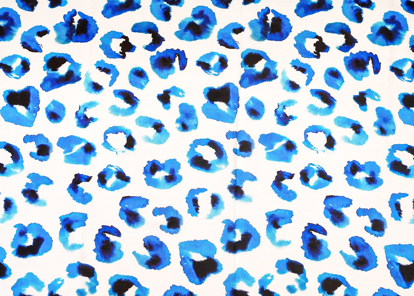 White Georgette Satin Fabric with All Over Abstract Print 17091