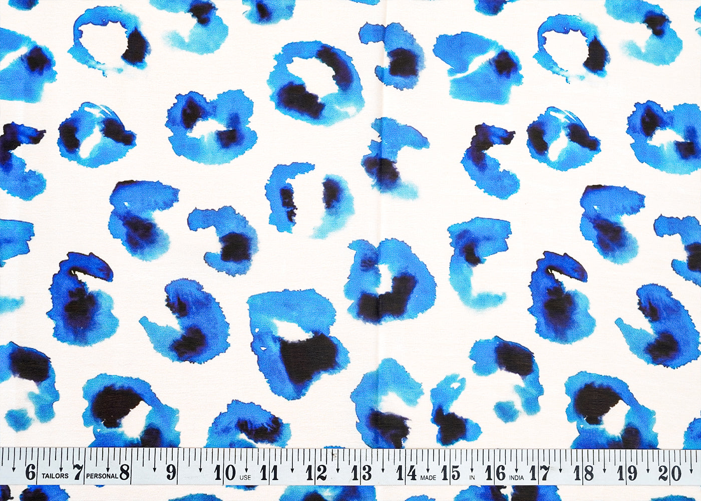 White Georgette Satin Fabric with All Over Abstract Print 17091