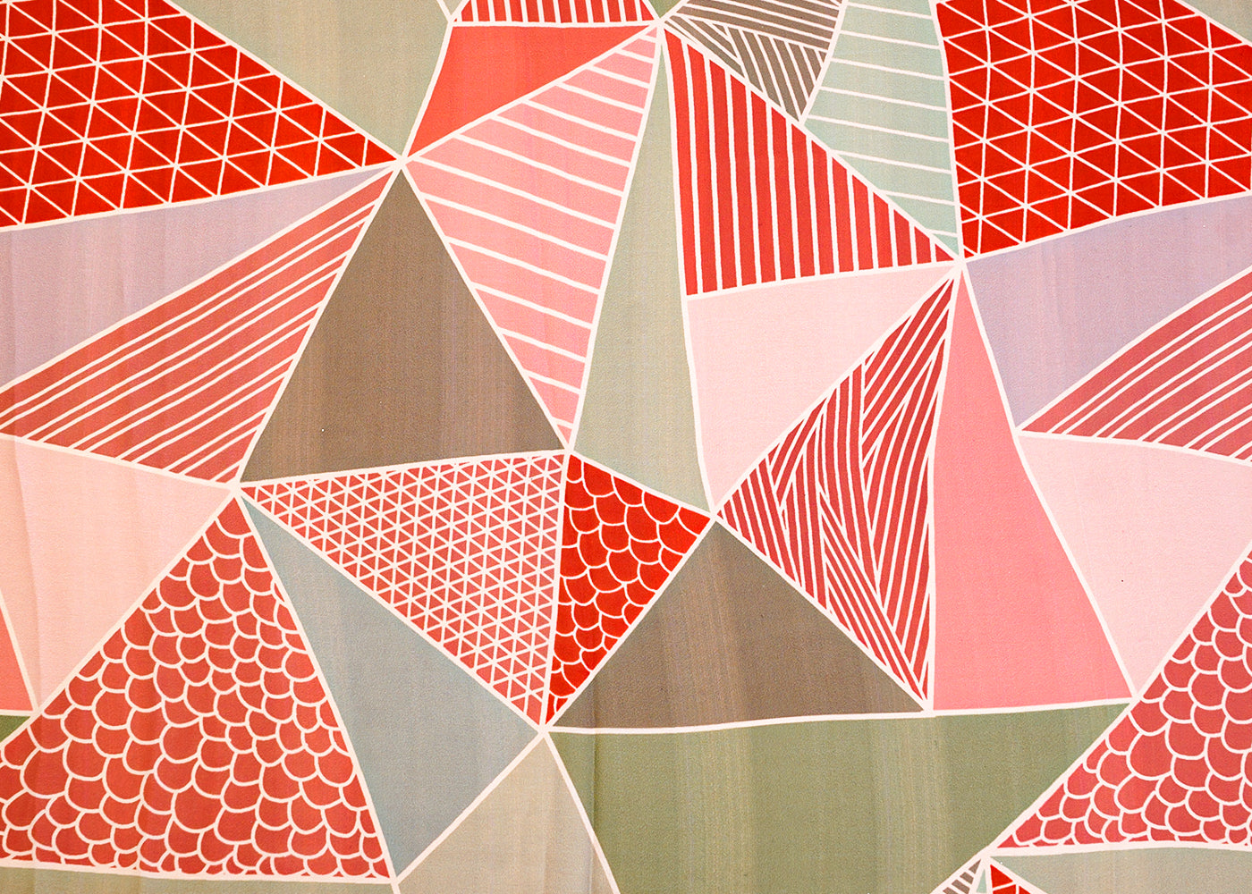 Multi Color Georgette Satin Fabric with All Over Geometric Print 17094