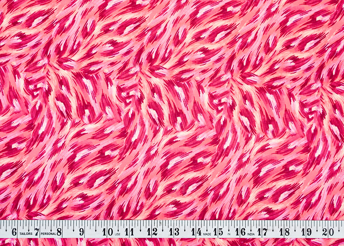 Pink Georgette Satin Fabric with All Over Abstract Print 17113