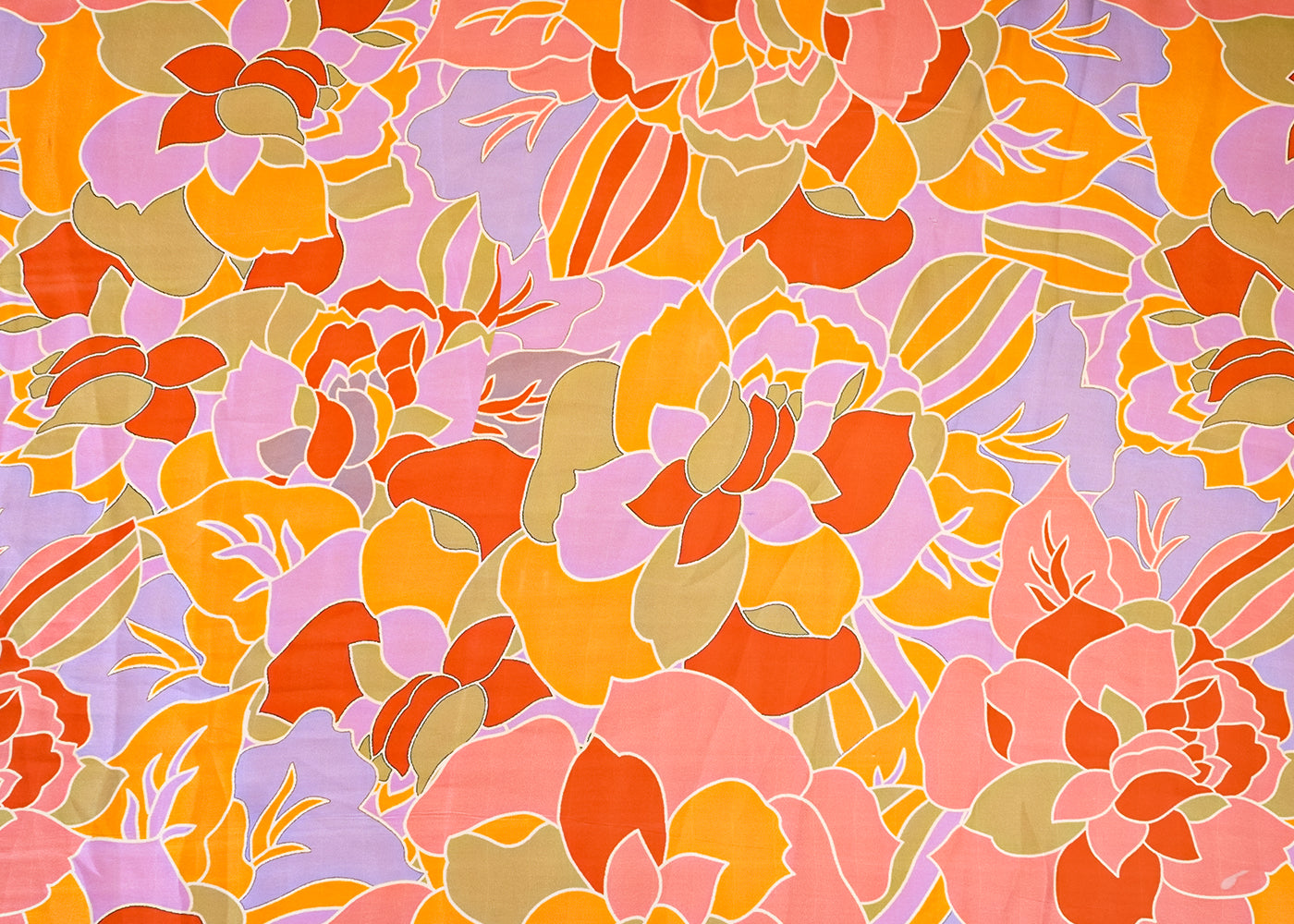 Lavender Georgette Satin Fabric with All Over Abstract Print 17120