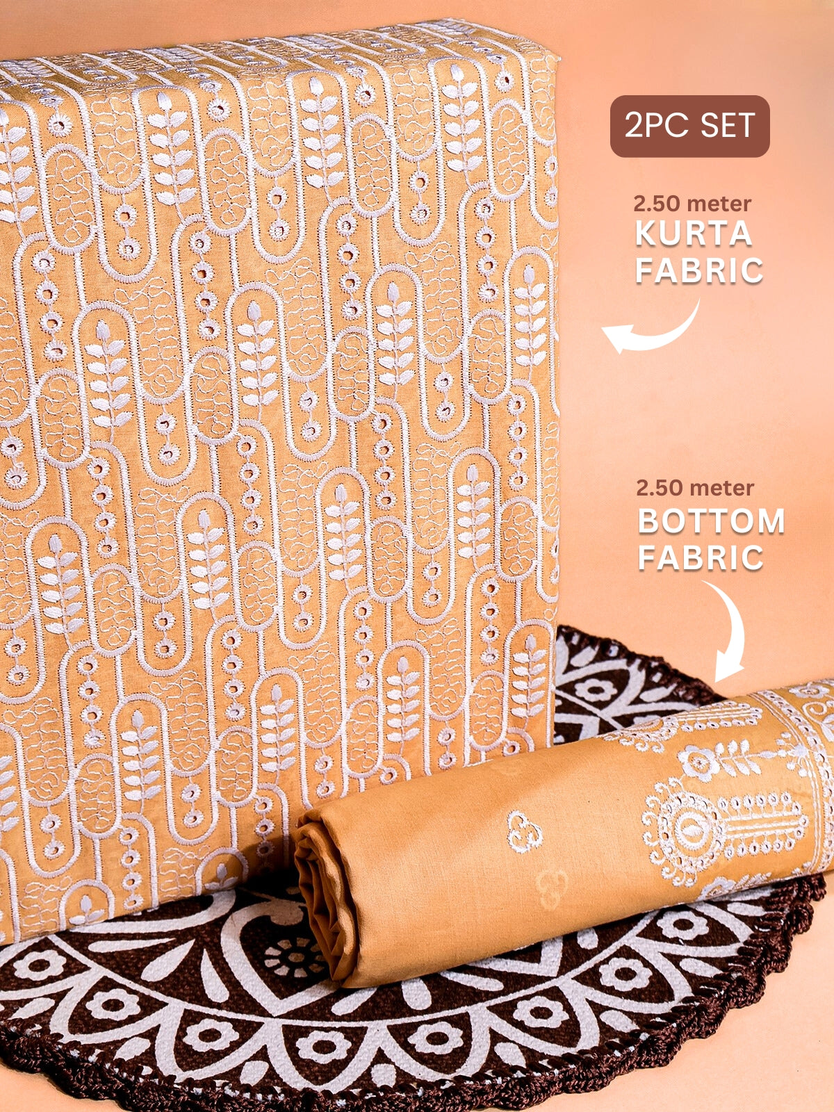 RUHANI X Cotton Embroidered Suit Set 17406