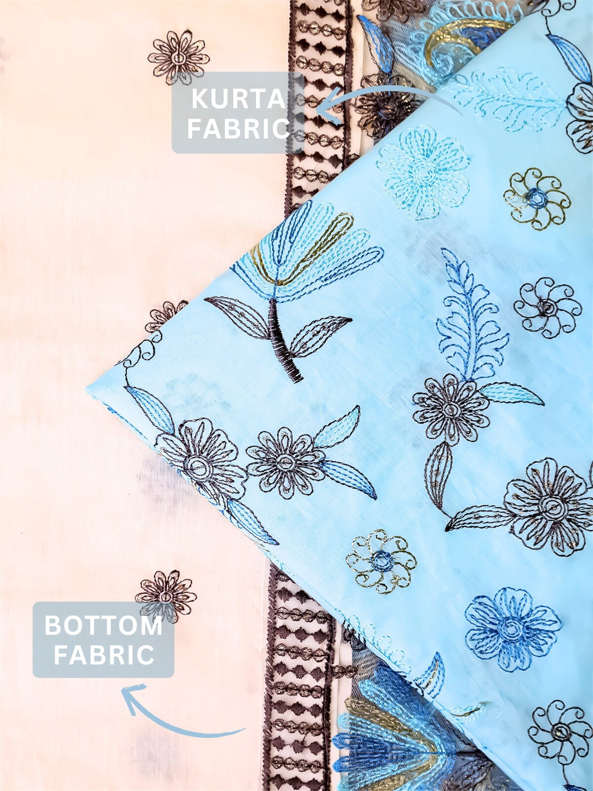 RUHANI X Cotton Embroidered Suit Set 17409