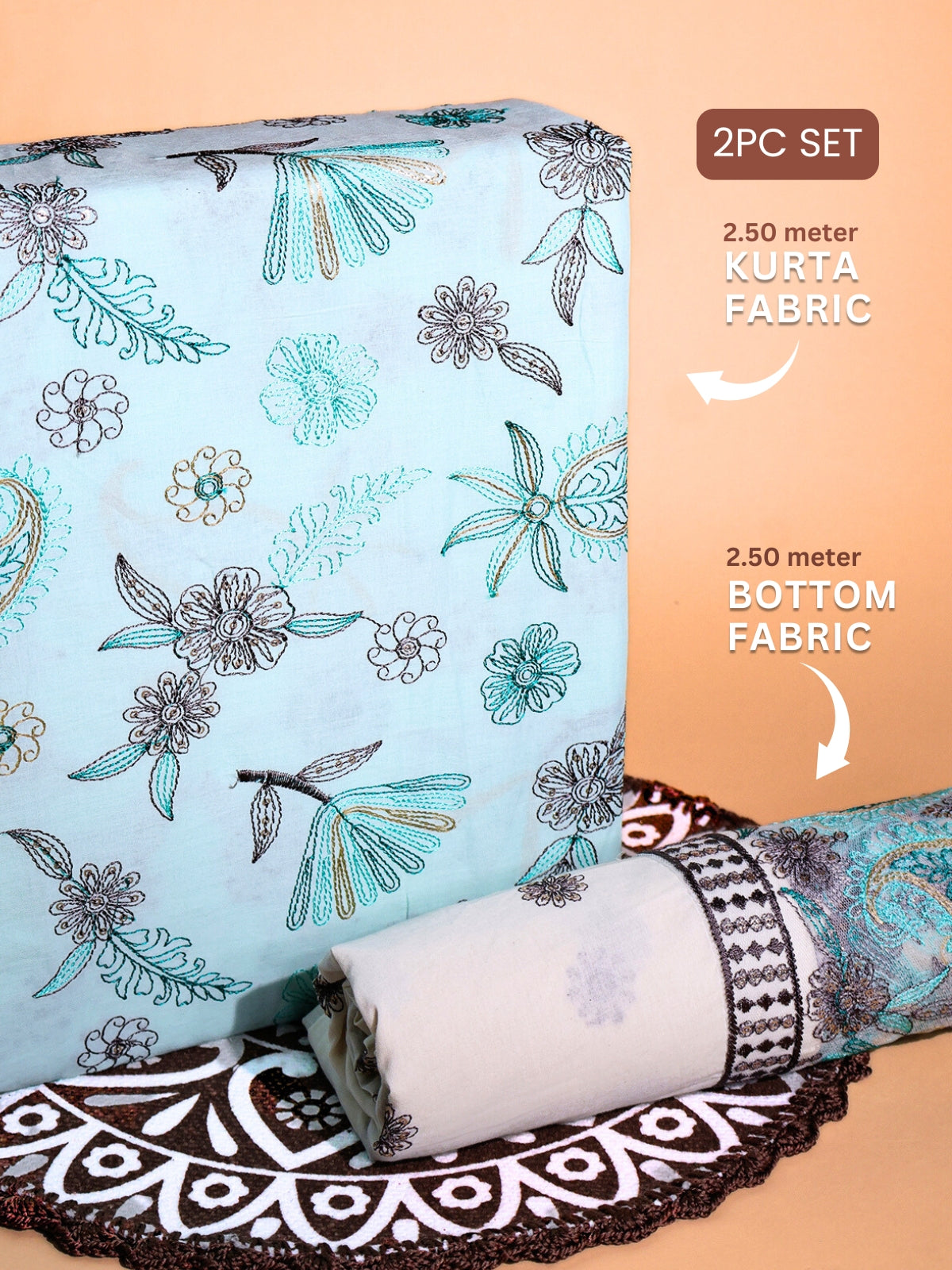 RUHANI X Cotton Embroidered Suit Set 17413