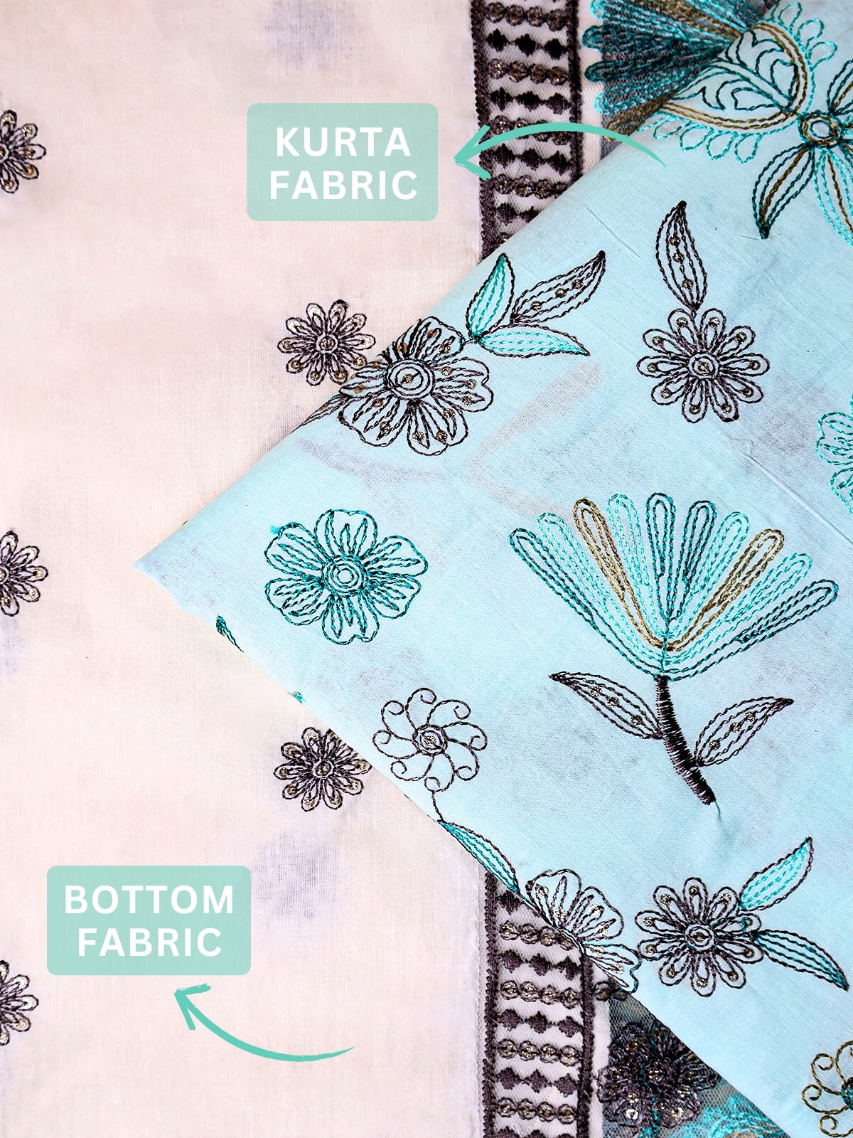 RUHANI X Cotton Embroidered Suit Set 17413