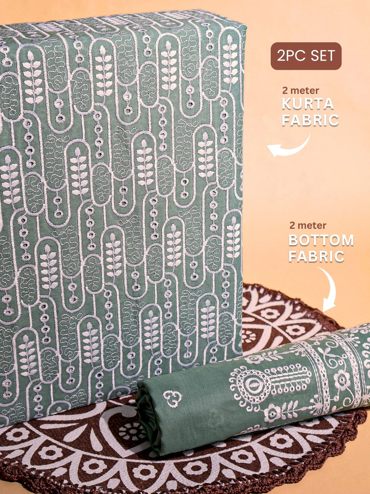 RUHANI X Cotton Embroidered Suit Set 17415