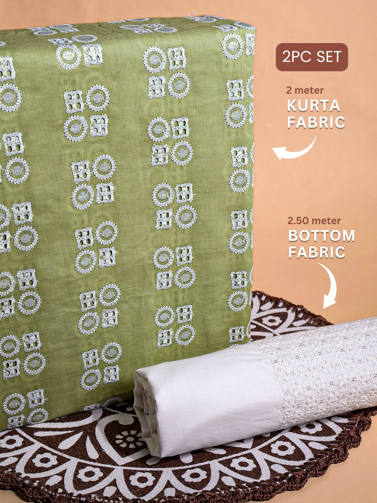 RUHANI X Cotton Embroidered Suit Set 17420