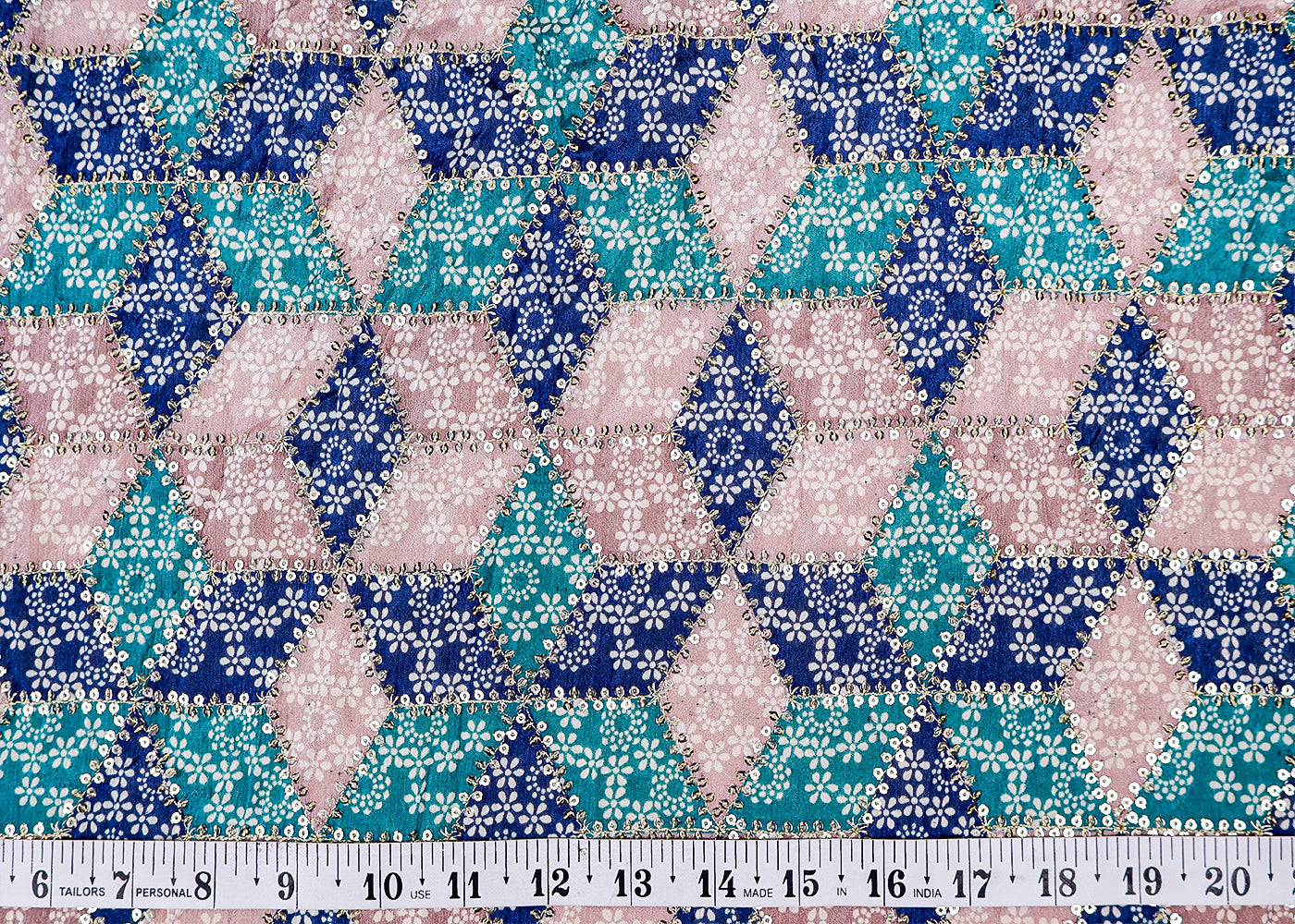 (Pre-Cut 3.8MTR) all over sequins and zari work 17552