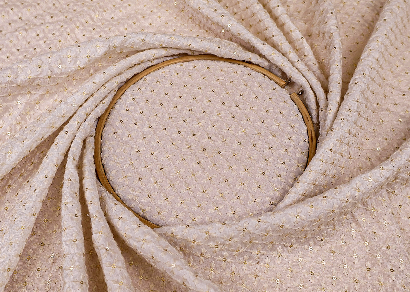 (Pre-Cut 3MTR) all over thread and sequins work 17598