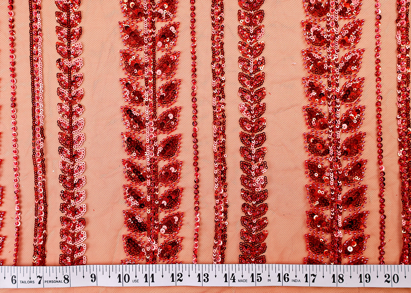 (Pre-Cut 1 MTR) Imported Net Fabric With Al Over Seuins Work 17604