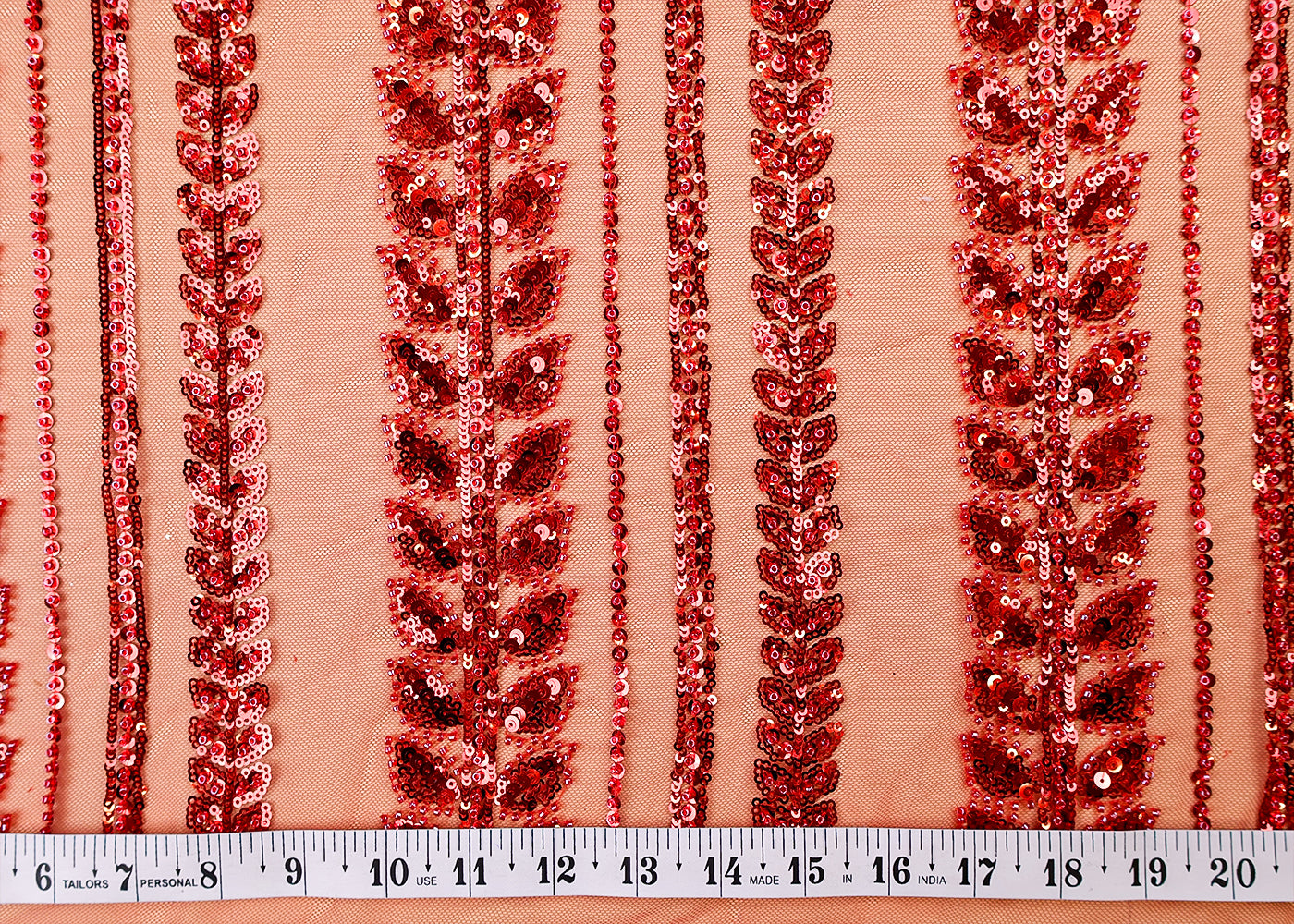 (Pre-Cut 2 MTR) Imported Net Fabric With Al Over Seuins Work 17615