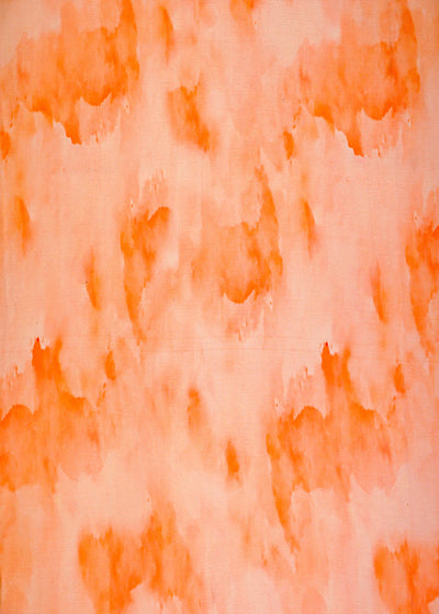 Orange Georgette Satin Fabric All Over Abstract Print 17927