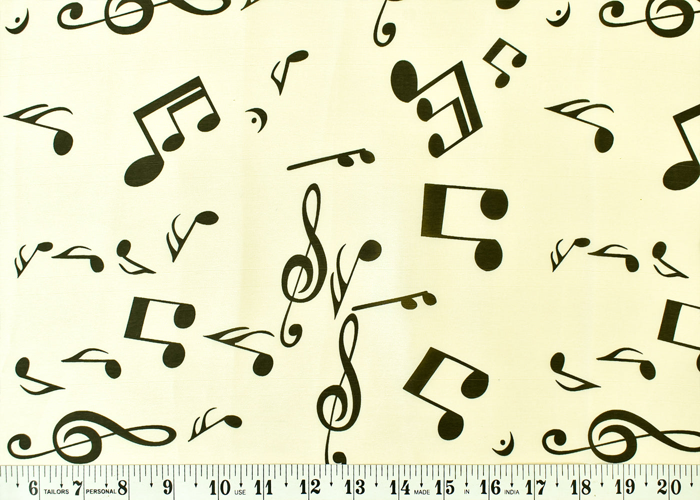 White Georgette Satin Fabric with All Over Nursery Print 17928