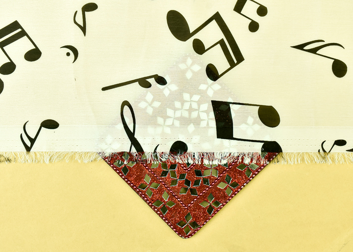 White Georgette Satin Fabric with All Over Nursery Print 17928