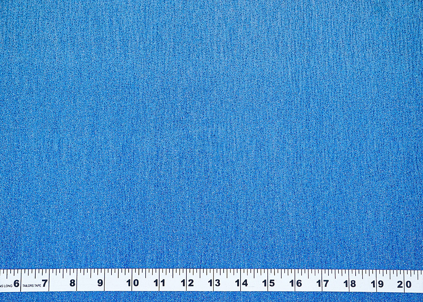 ( Pre-Cut 3.5 MTR) Blue Lycra Fabric With All Over Gliter Work 18135