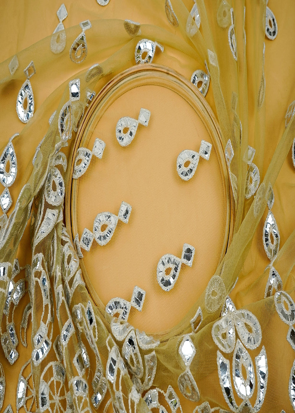 (Pre-Cut-1.25-MTR)-Pastel-Yellow-Imported-Net-Fabric-With-All-Over-Gota-Patti-Work-18188