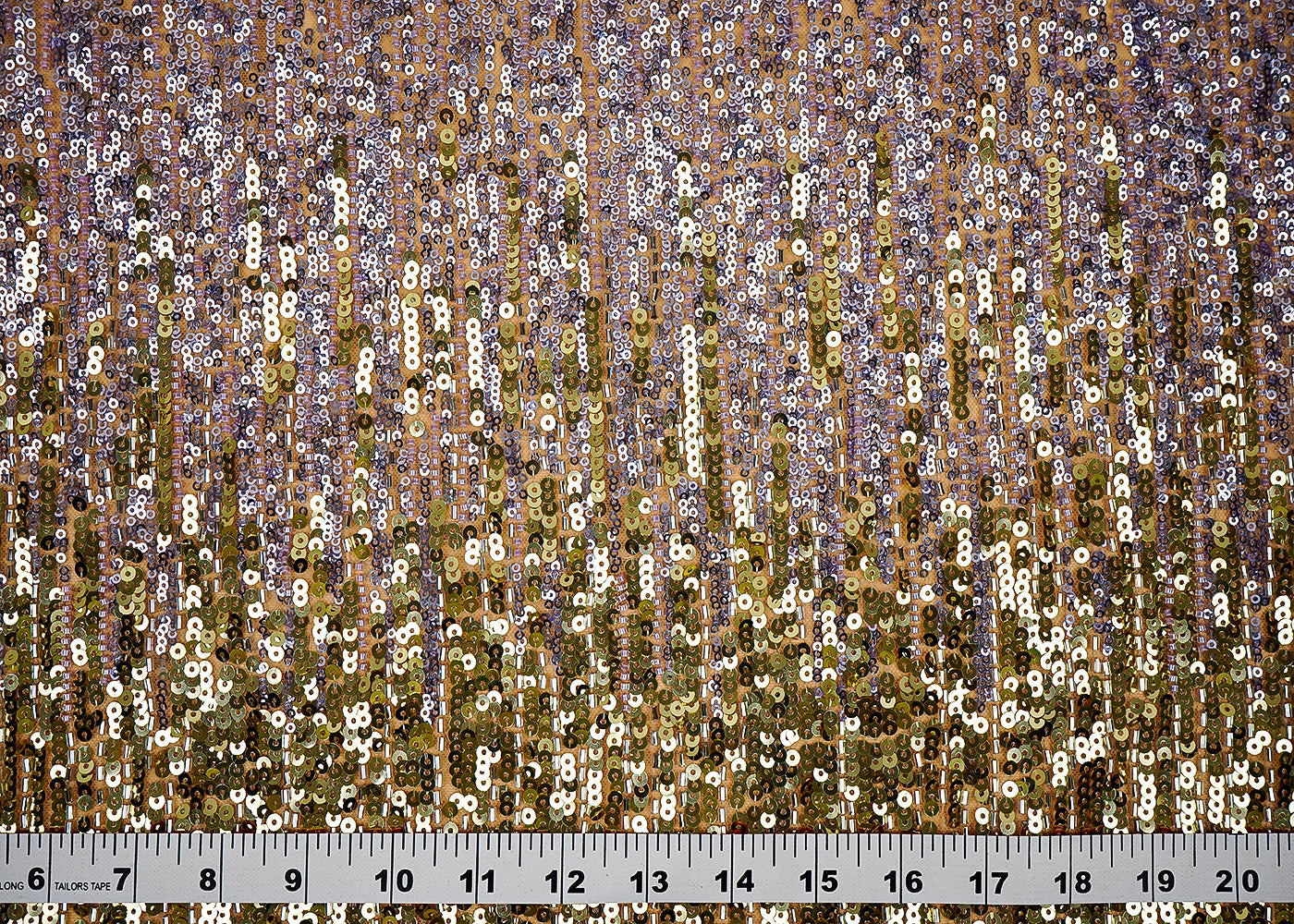 ( Pre-Cut 0.55 MTR) Light Pink Imported Net Fabric With All Over Sequins And Katdana Work With One Side Border 18194