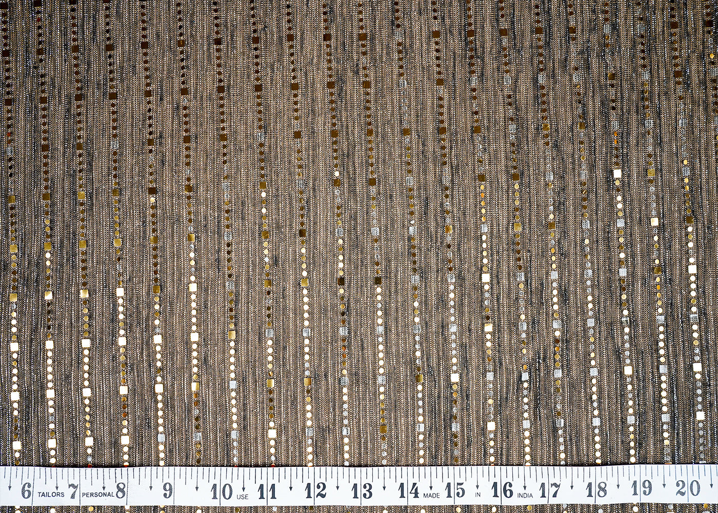 (Pre-Cut 2.9 MTR)Black Net Fabric With Abstract Faux Mirror 18262