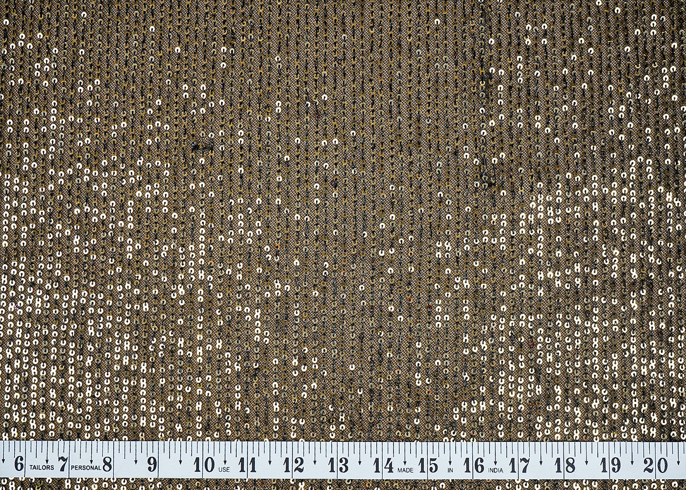 (Pre-Cut 2.25 MTR)Black Lycra Net Fabric With All Over Sequins Work 18268