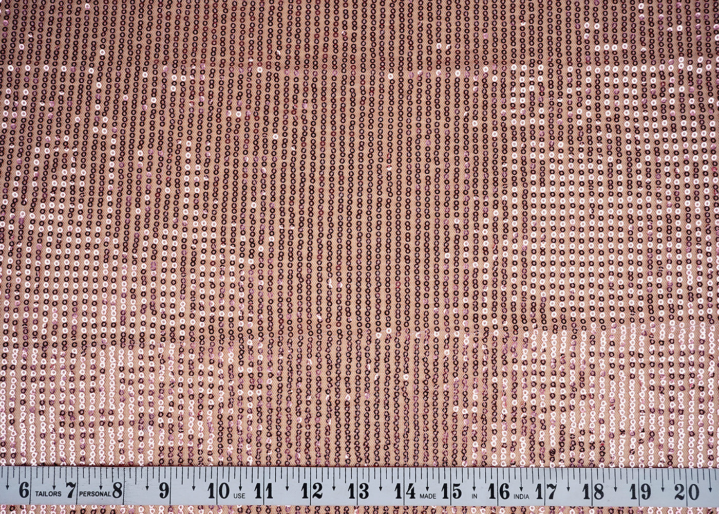 (Pre-Cut 5.2 MTR)White Lycra Net Fabric With All Over Sequins Work 18279